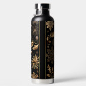 BLACK AND GOLD HOLIDAY CHRISTMAS ORNAMENTS TRINKFLASCHE (Rechts)