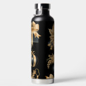 BLACK AND GOLD HOLIDAY CHRISTMAS ORNAMENTS TRINKFLASCHE (Rechts)