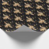 Black and Gold Honey Bee Geschenkpapier (Ecke)