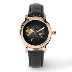 Black and Gold Hummingbird Armbanduhr