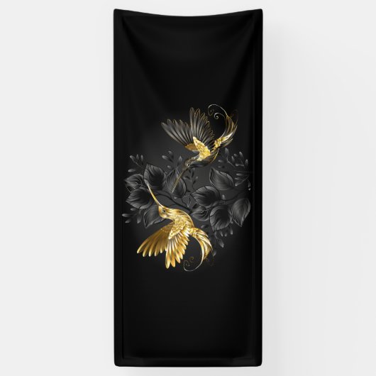 Black and Gold Hummingbird Banner (Vertikal)