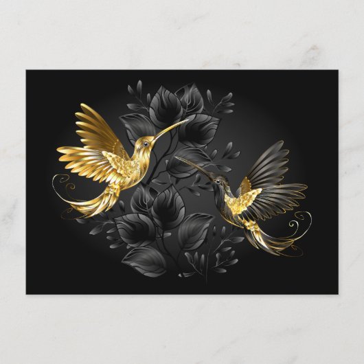 Black and Gold Hummingbird Begleitkarte (Vorderseite)