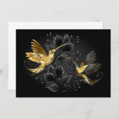 Black and Gold Hummingbird Begleitkarte (Vorne/Hinten)