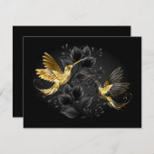 Black and Gold Hummingbird Begleitkarte (Vorne/Hinten)