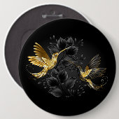 Black and Gold Hummingbird Button (Vorne & Hinten)
