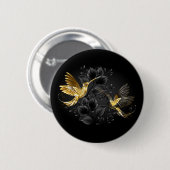 Black and Gold Hummingbird Button (Vorne & Hinten)