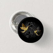 Black and Gold Hummingbird Button (Vorne & Hinten)