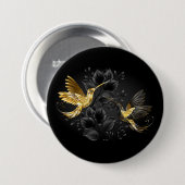 Black and Gold Hummingbird Button (Vorne & Hinten)