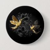 Black and Gold Hummingbird Button (Vorderseite)