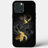 Black and Gold Hummingbird Case-Mate iPhone Hülle (Rückseite)