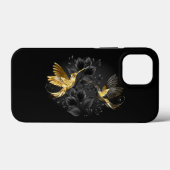 Black and Gold Hummingbird Case-Mate iPhone Hülle (Rückseite (Horizontal))