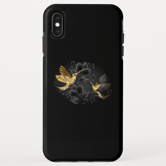 Black and Gold Hummingbird Case-Mate iPhone Hülle (Rückseite)