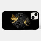 Black and Gold Hummingbird Case-Mate iPhone Hülle (Rückseite (Horizontal))