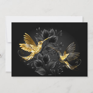 Black and Gold Hummingbird Einladung