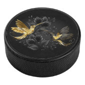 Black and Gold Hummingbird Eishockey Puck (3/4)