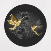 Black and Gold Hummingbird Etiketten (Design 1)