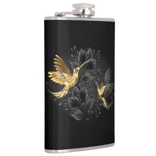 Black and Gold Hummingbird Flachmann (Rechts)
