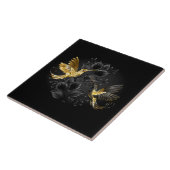 Black and Gold Hummingbird Fliese (Seite)