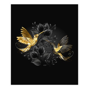 Black and Gold Hummingbird Fotodruck