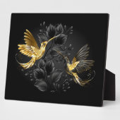 Black and Gold Hummingbird Fotoplatte (Seite)