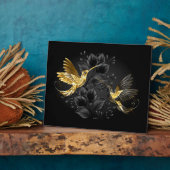 Black and Gold Hummingbird Fotoplatte (Seite)