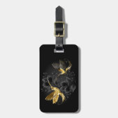 Black and Gold Hummingbird Gepäckanhänger (Vorderseite vertikal)
