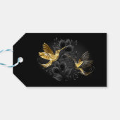 Black and Gold Hummingbird Geschenkanhänger (Rückseite Horizontal)