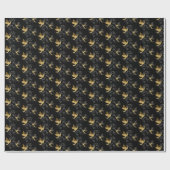 Black and Gold Hummingbird Geschenkpapier (Flach)