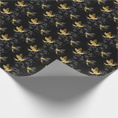 Black and Gold Hummingbird Geschenkpapier (Ecke)