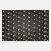 Black and Gold Hummingbird Geschenkpapier Set (Vorderseite)