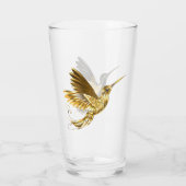 Black and Gold Hummingbird Glas (Rückseite)
