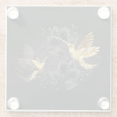 Black and Gold Hummingbird Glasuntersetzer (Rückseite)