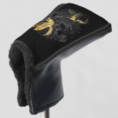 Black and Gold Hummingbird Golf Headcover (3/4 Vorderseite)