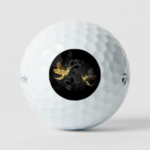 Black and Gold Hummingbird Golfball