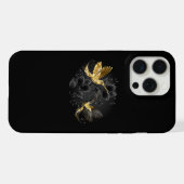 Black and Gold Hummingbird iPhone Hülle (Rückseite (Horizontal))