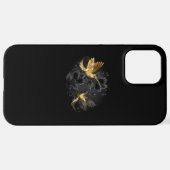 Black and Gold Hummingbird iPhone Hülle (Hinten horizontal)