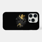 Black and Gold Hummingbird iPhone Hülle (Rückseite (Horizontal))