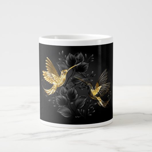 Black and Gold Hummingbird Jumbo-Tasse (Vorderseite)