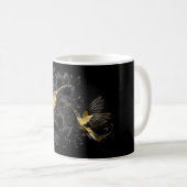 Black and Gold Hummingbird Kaffeetasse (VorderseiteRechts)