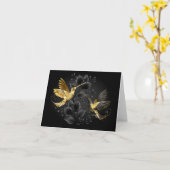 Black and Gold Hummingbird Karte (Gelbe Blume)