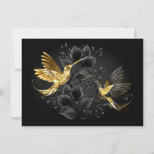 Black and Gold Hummingbird Karte