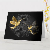 Black and Gold Hummingbird Karte (Gelbe Blume)