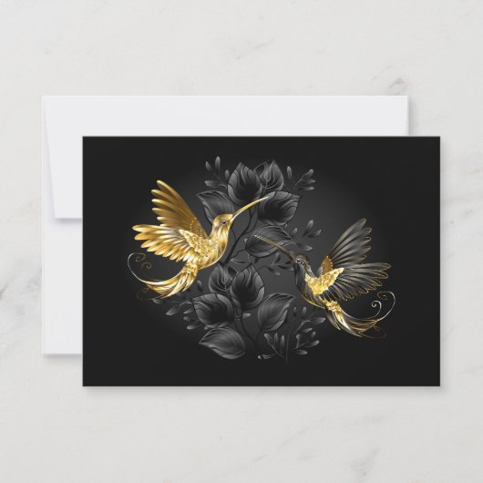 Black and Gold Hummingbird Karte (Vorderseite)