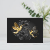 Black and Gold Hummingbird Karte (Stehend Vorderseite)