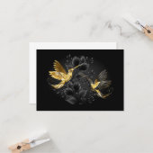 Black and Gold Hummingbird Karte (Vorderseite/Rückseite Beispiel)