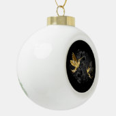 Black and Gold Hummingbird Keramik Kugel-Ornament (Links)