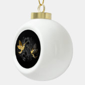 Black and Gold Hummingbird Keramik Kugel-Ornament (Rechts)