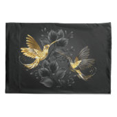 Black and Gold Hummingbird Kissenbezug (Rückseite)