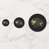 Black and Gold Hummingbird Konfetti (Rückseiten)