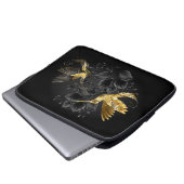 Black and Gold Hummingbird Laptopschutzhülle (Vorne Knopf)